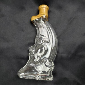 Vintage Man in the Moon Kefla Depose Glass Bottle Decanter Moonface Collectible